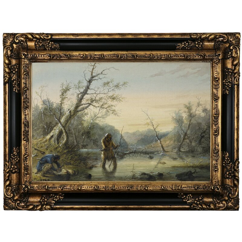 Astoria Grand 'Trapping Beaver 1858' Framed Oil Painting Print on